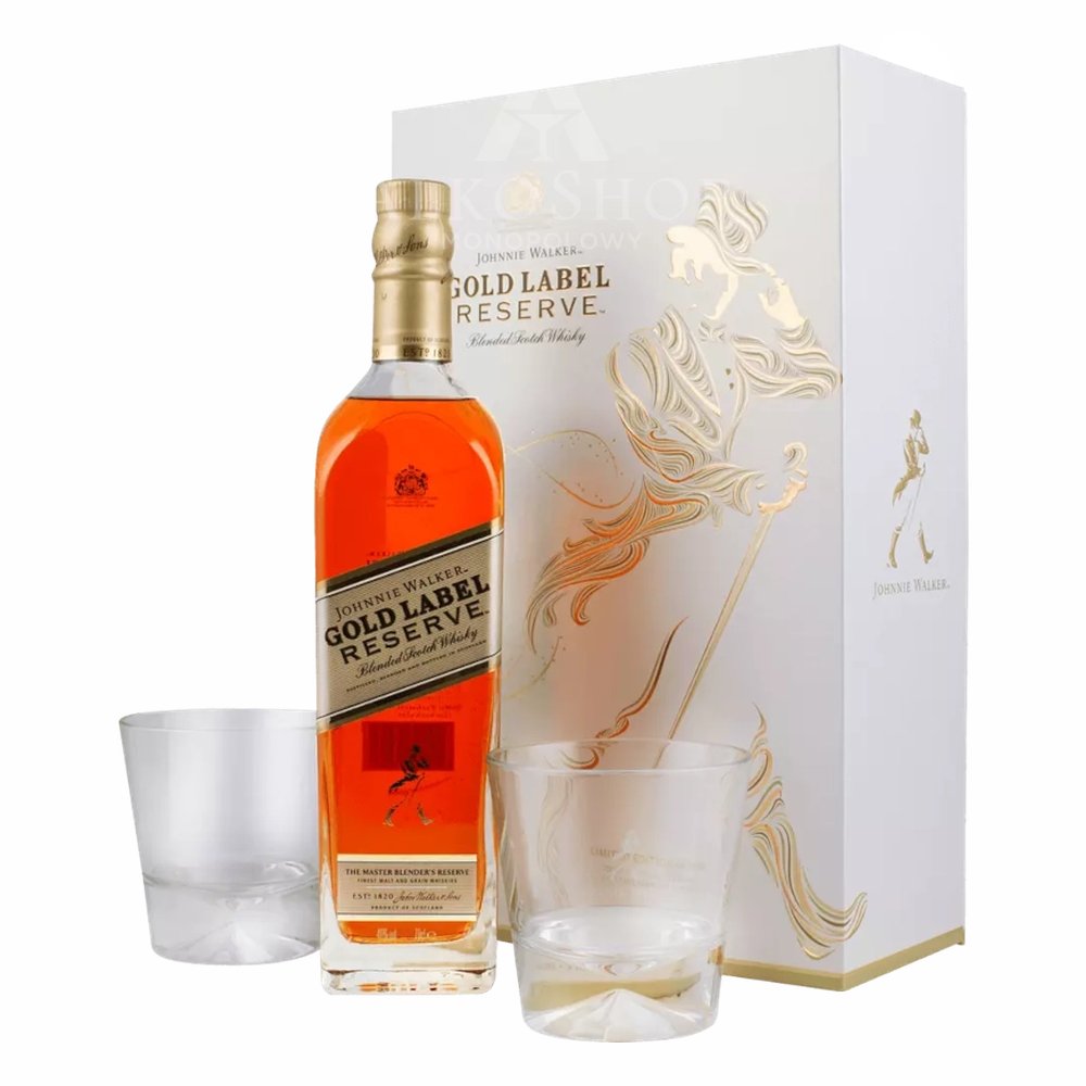 Whisky Johnnie Walker Gold Label Reserve + 2 szklanki 40% 700 ml