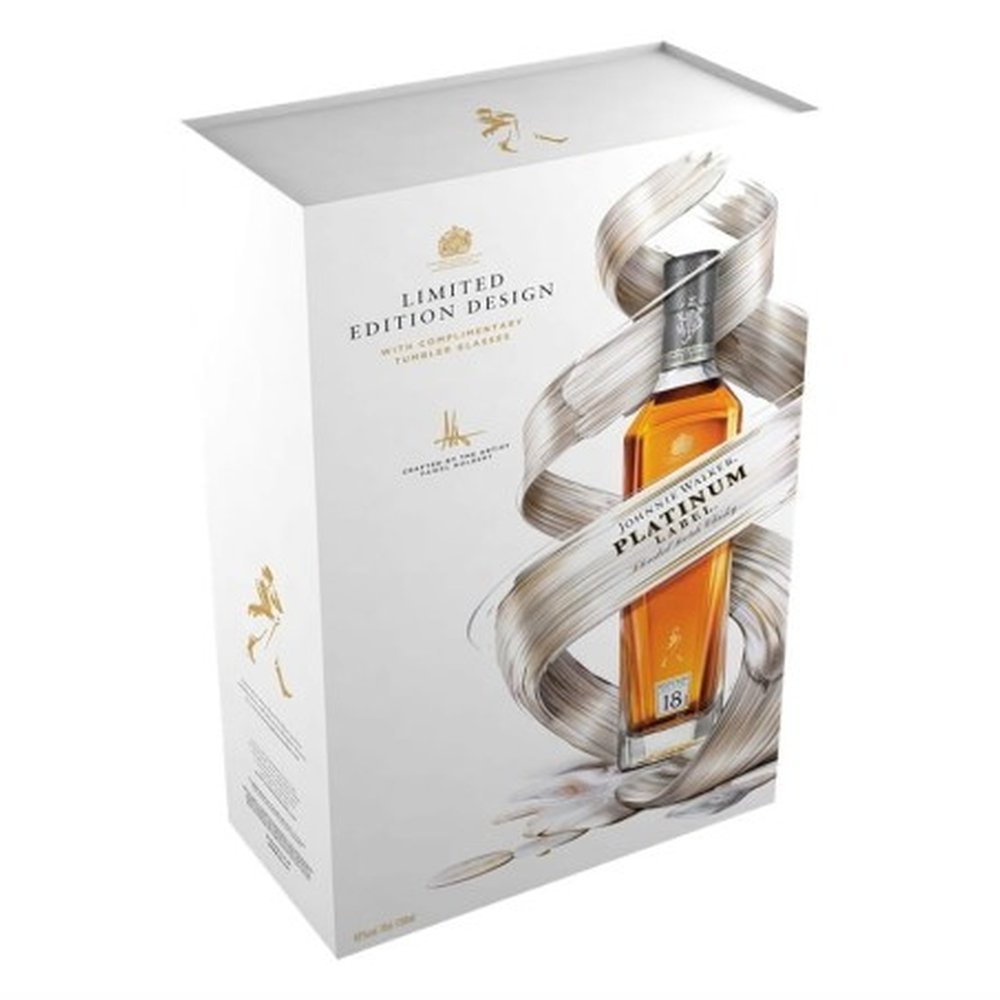 Whisky Johnnie Walker Platinum  + 2 szklanki 40% 700 ml
