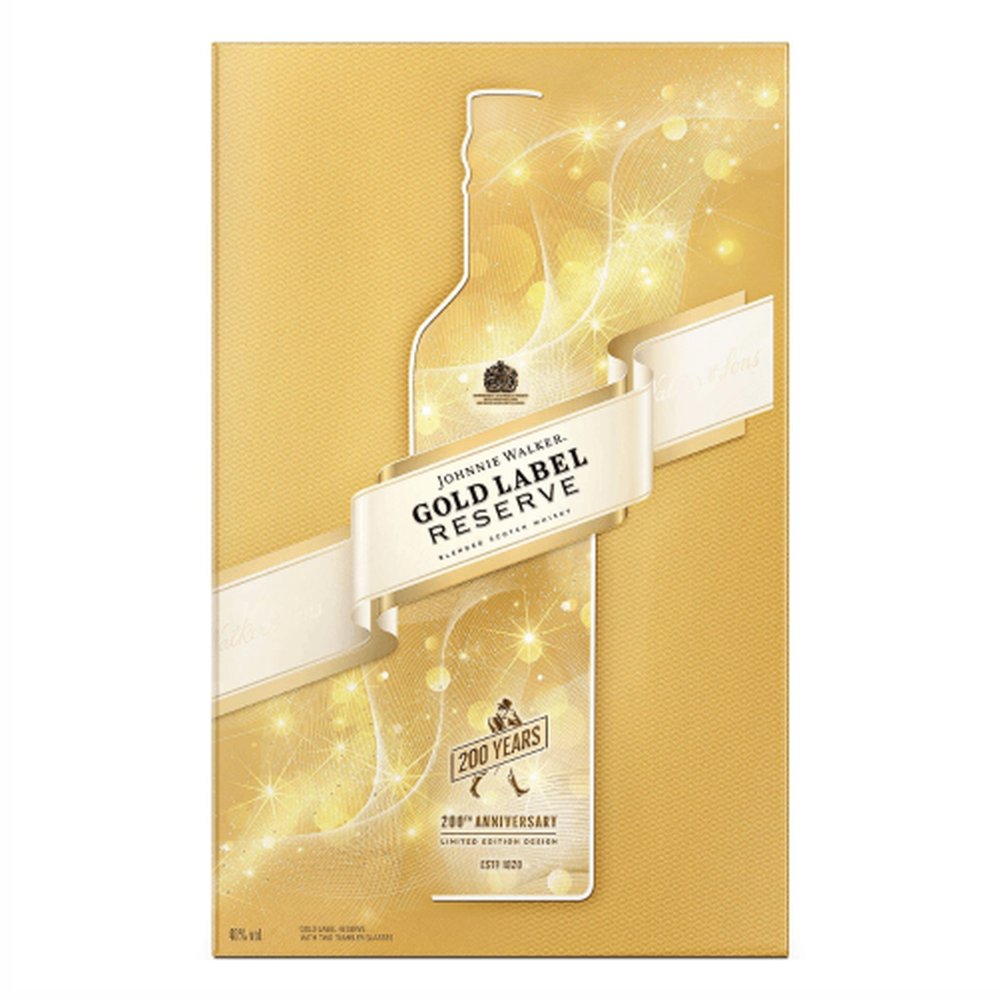 Whisky Johnnie Walker Black 12YO + 2 szklanki 40% 700 ml