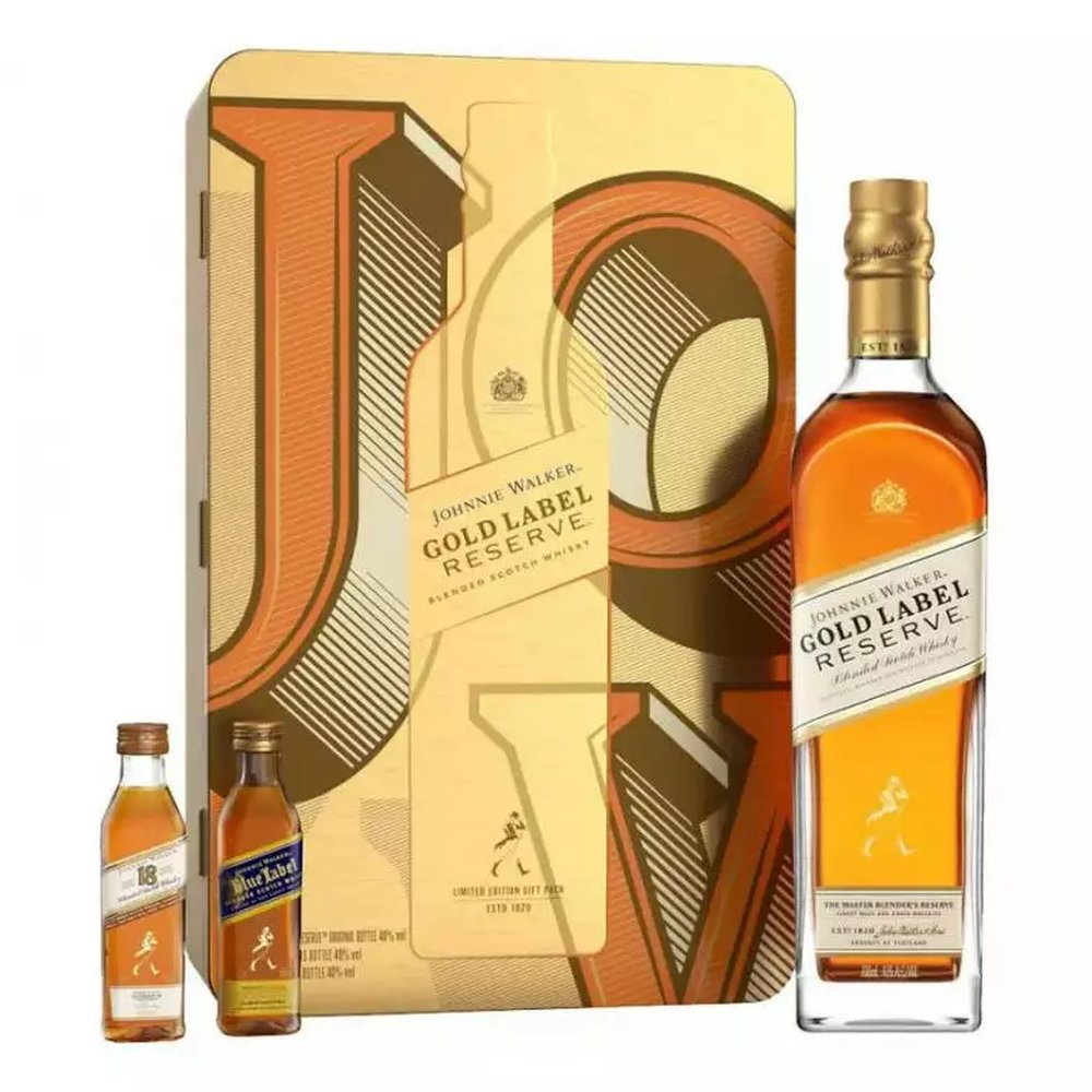 Whisky Johnnie Walker Gold Label Reserve  40% 700 ml Puszka + Miniaturki
