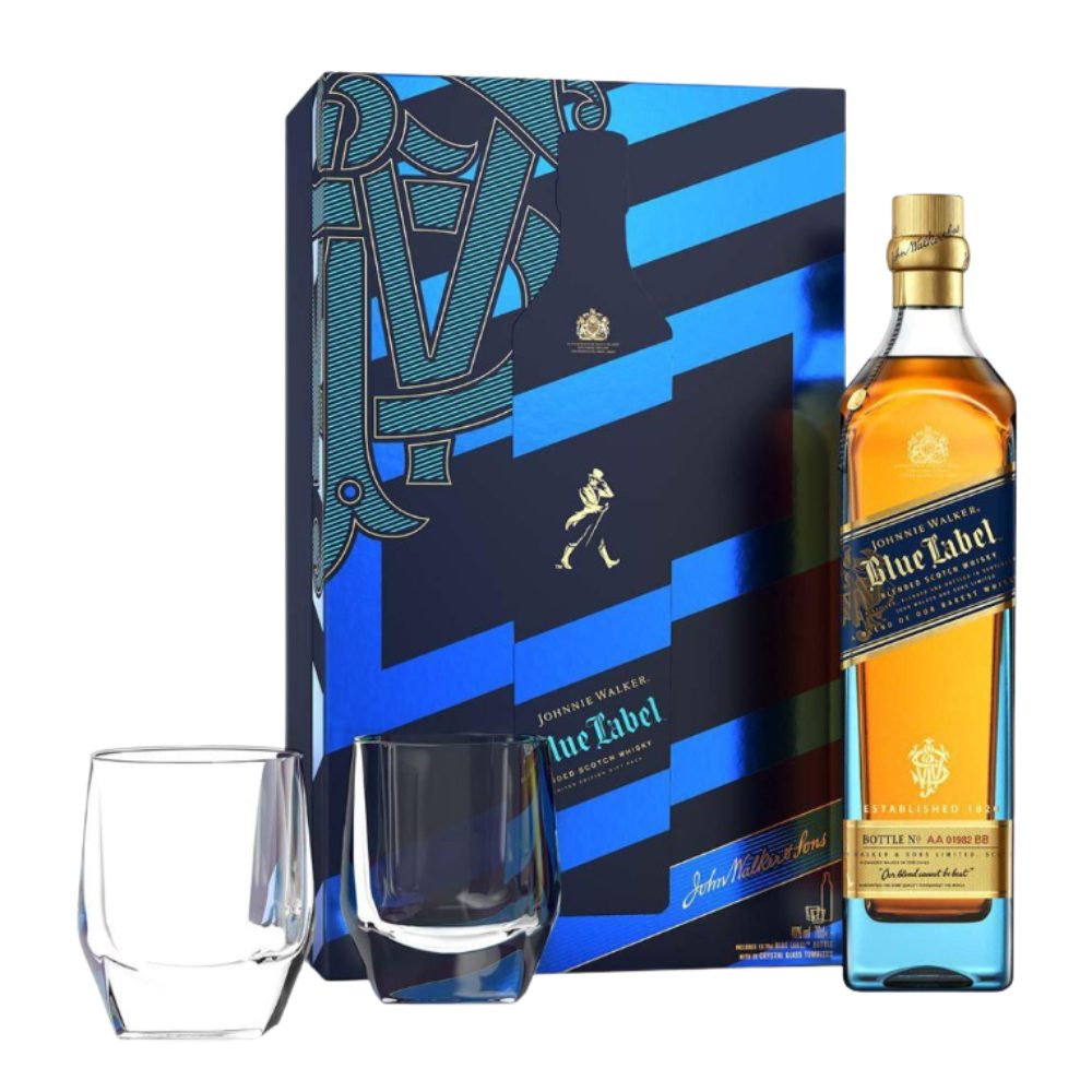 Whisky Johnnie Walker Blue + 2 szklanki 40% 700 ml